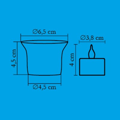 Candela tip pastila cu LED, in suport de sticla galbena - CDG 1/YE